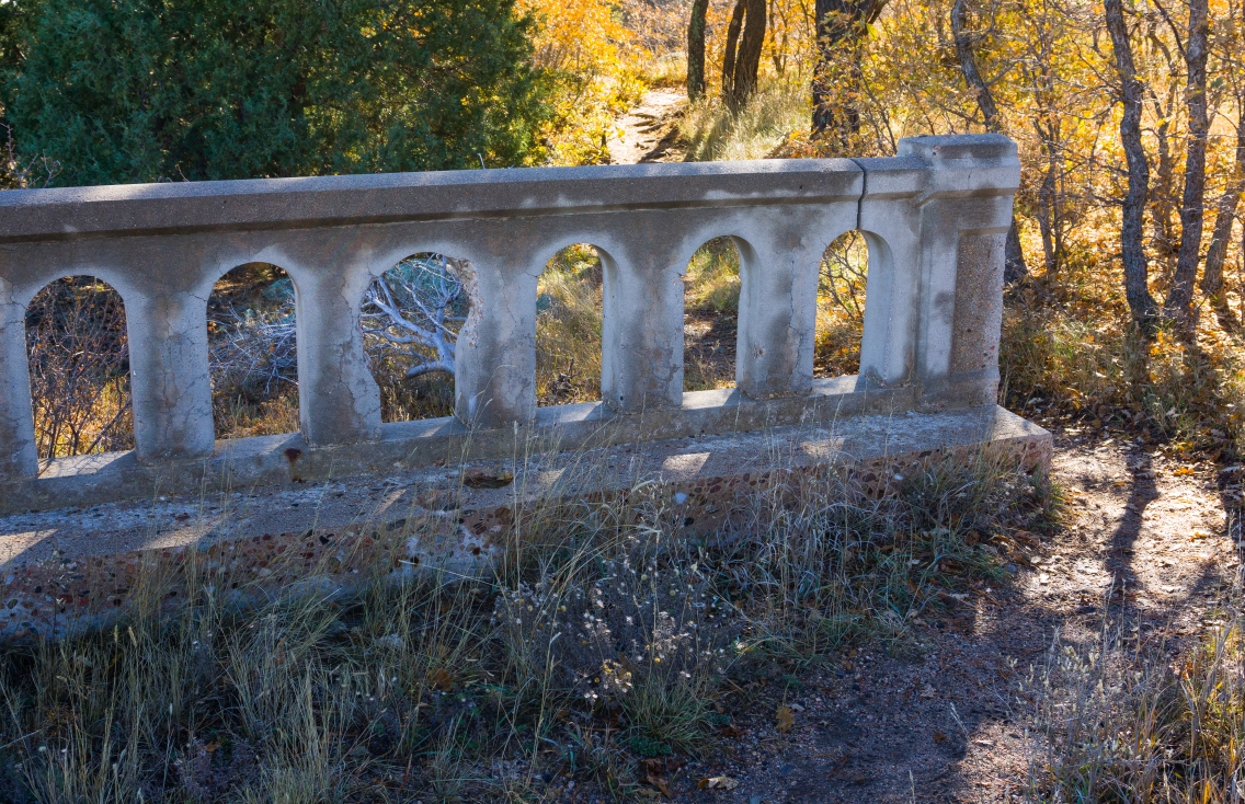 Original handrail remnant, Cherry Creek bridge.